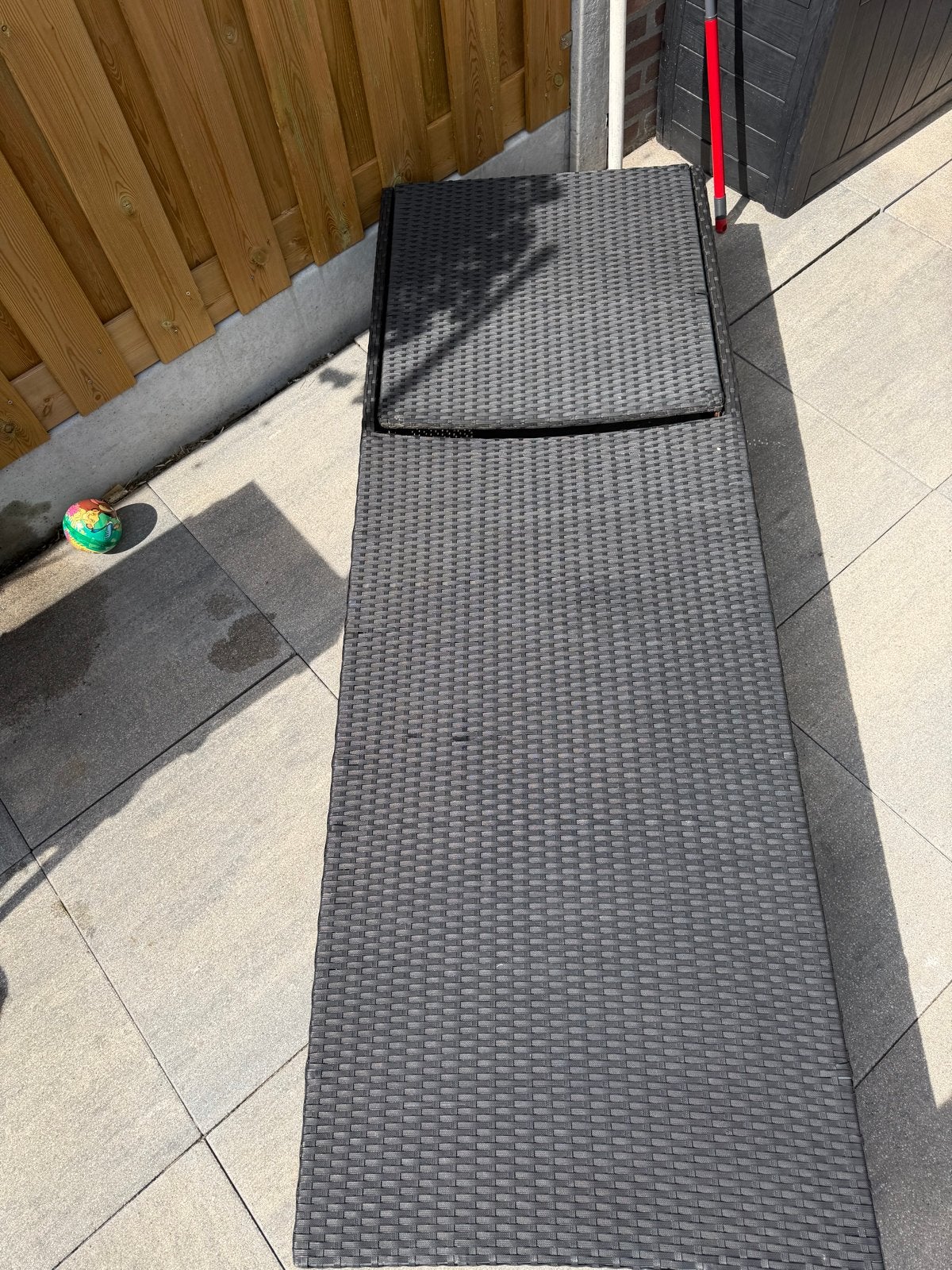 Ligbed 70x200 cm - Wicker Zwart, Tuin en Terras, Ligbedden, Ophalen, Gebruikt, Wicker