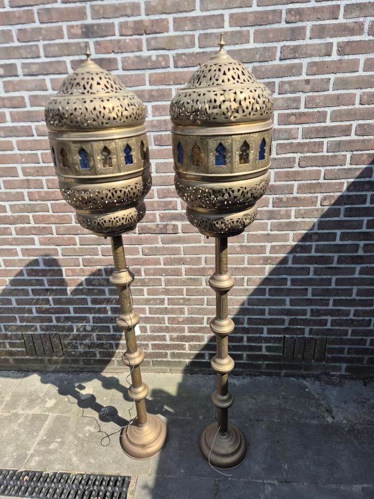 Koperen Turkse Arabische Lampen - 1.70m Hoog, Ophalen