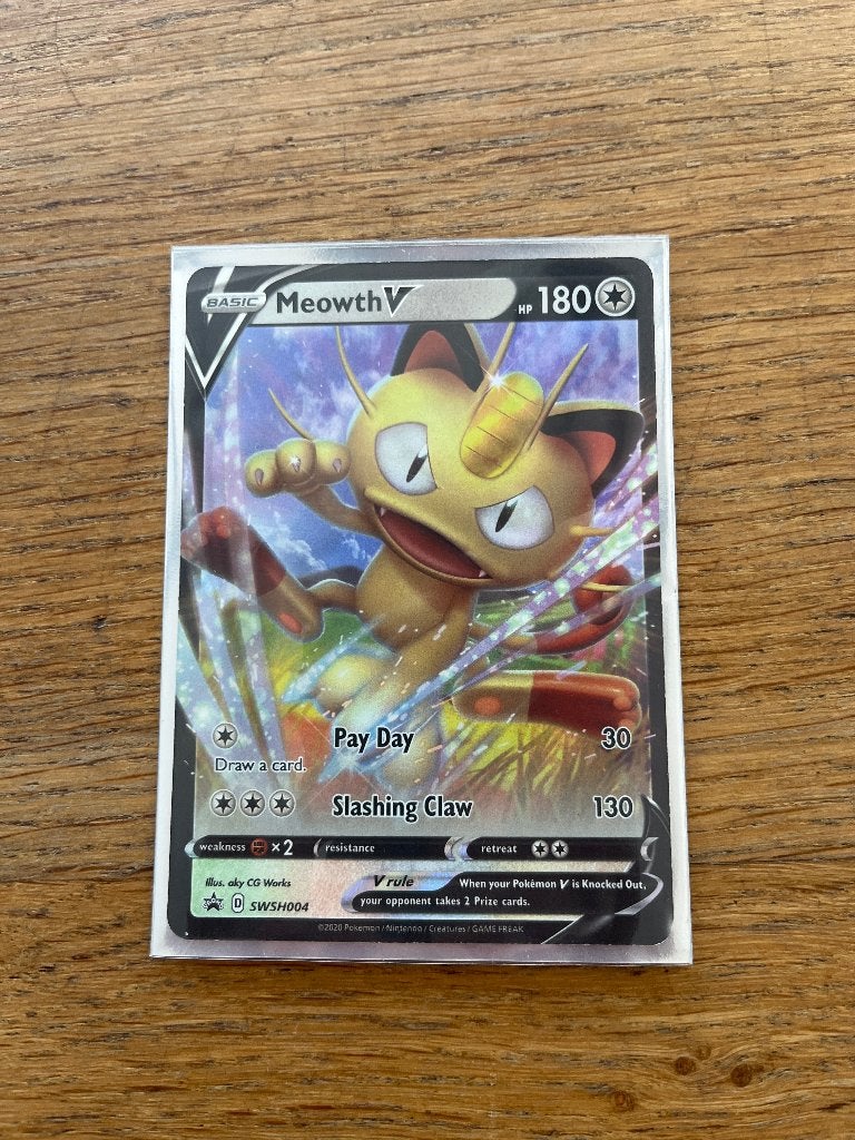 Meowth V Promo kaart, Ophalen of Verzenden, Zo goed als nieuw, Losse kaart, Foil