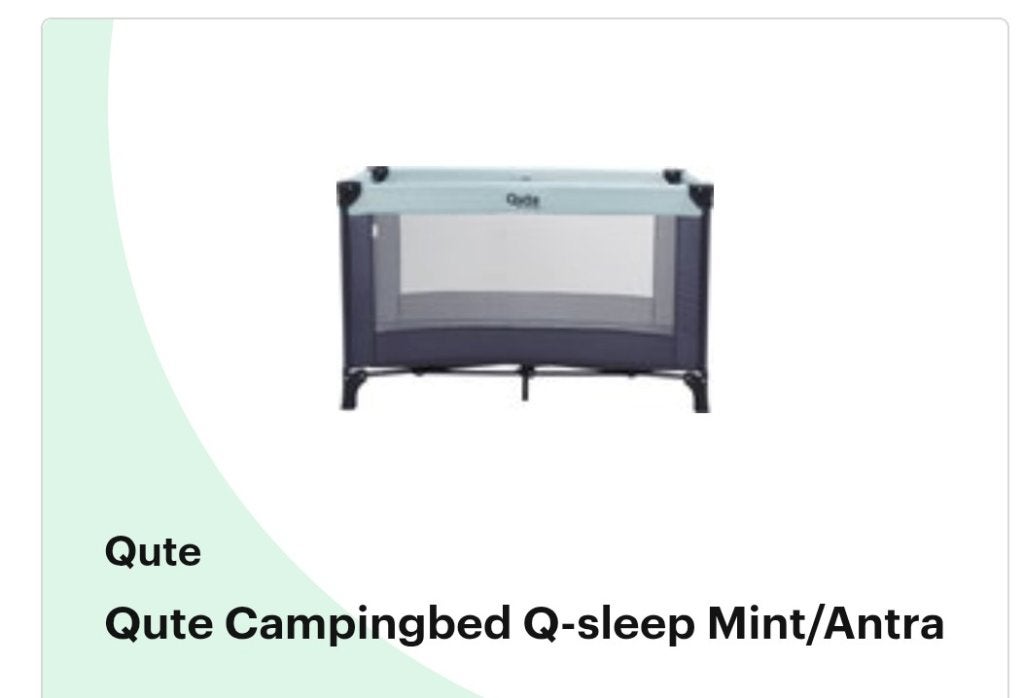 Qute Q-Sleep Campingbedje Mint / Antra, Ophalen, Nieuw, Reisbedje