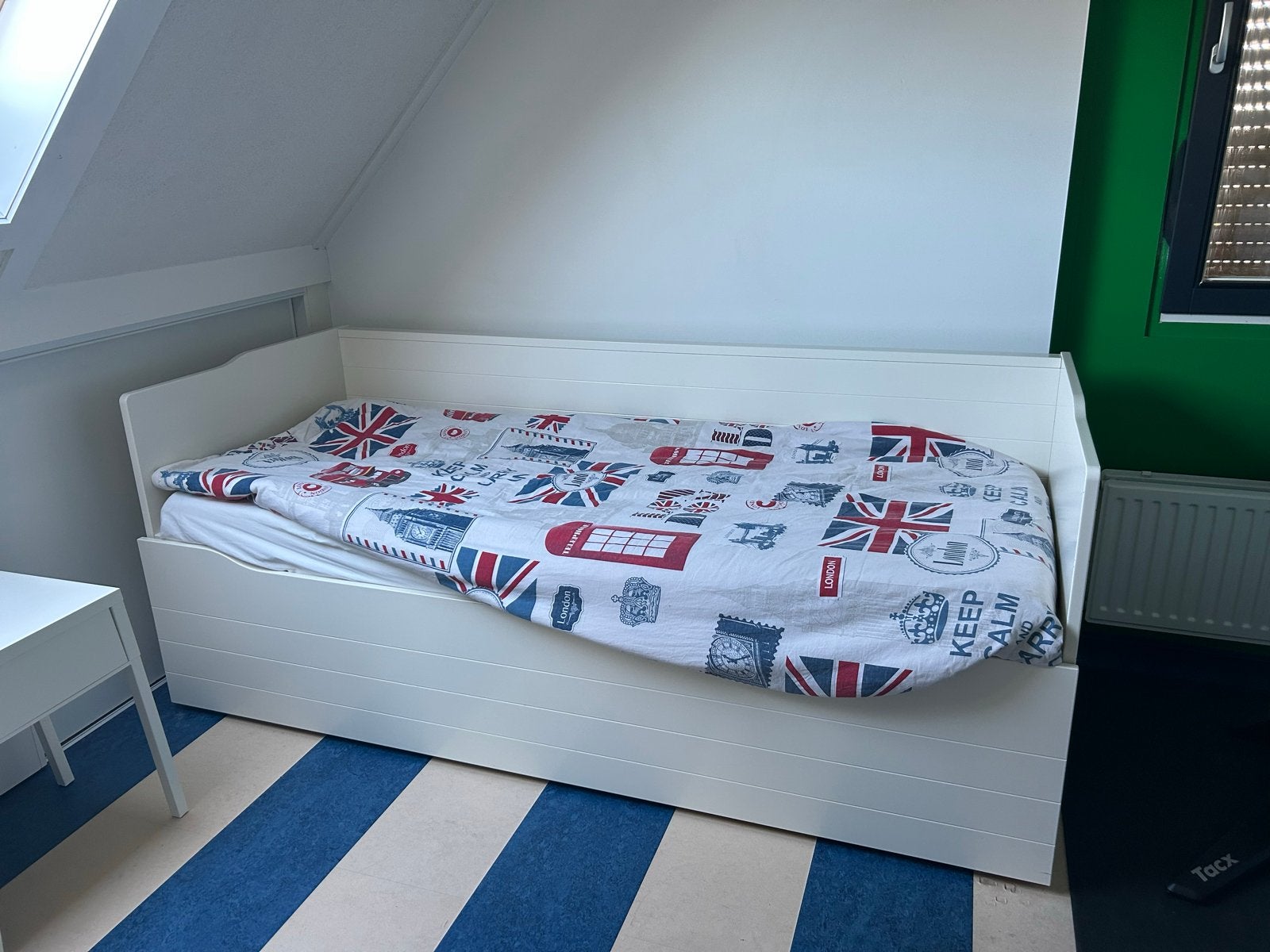 Ikea bedbank uitschuifbaar naar tweepersoonsbed, Ophalen, Wit, Tweepersoons, 200 cm