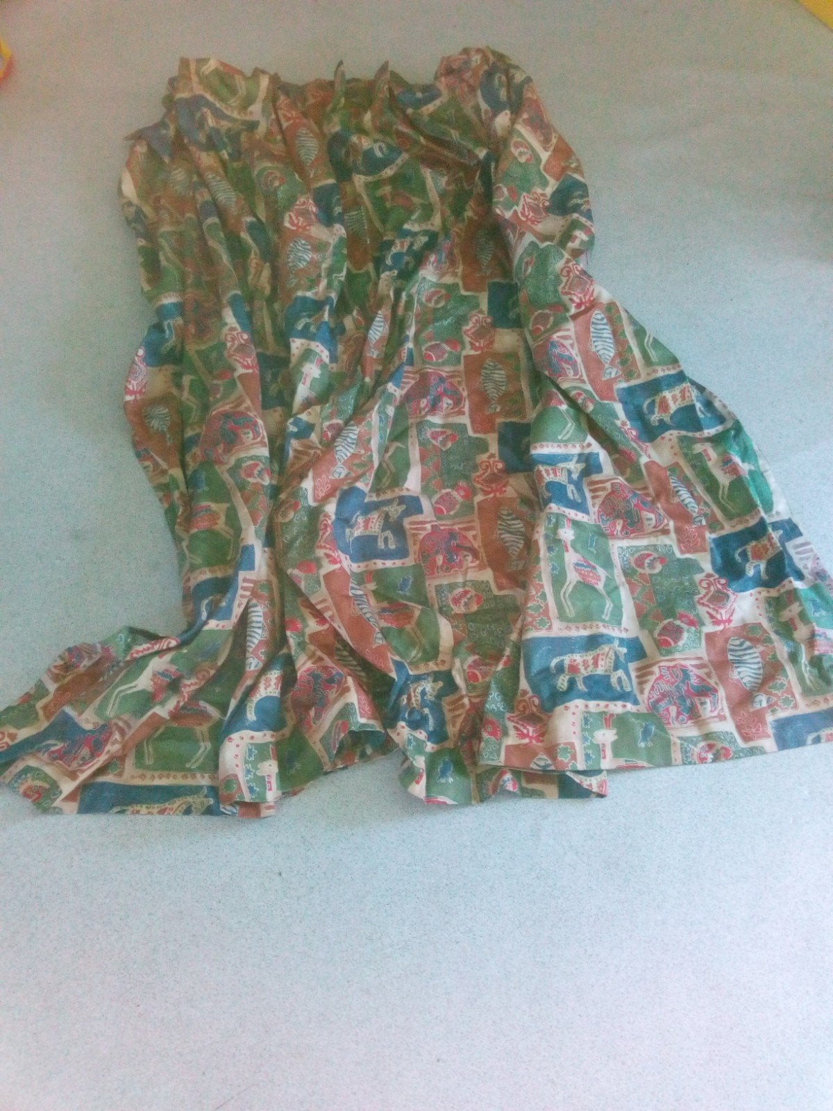 Gordijn met kleurrijk patroon, Gebruikt, 100 tot 150 cm, 150 tot 200 cm, Groen
