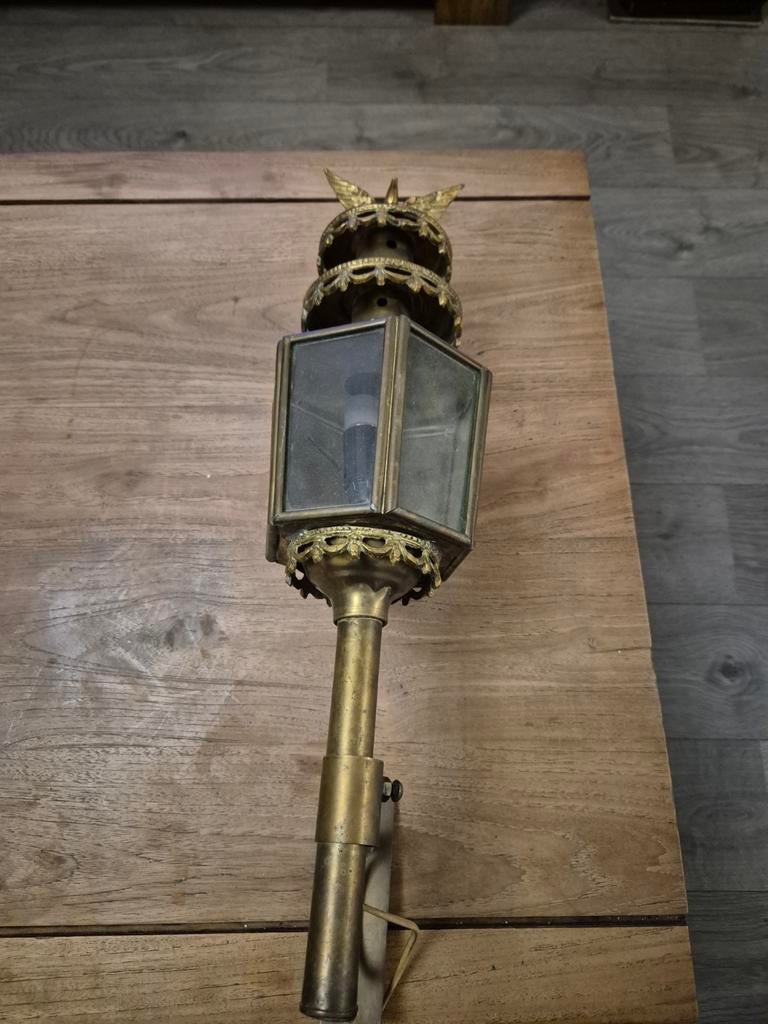 een antieke koperen koetslantaarn (vagnslykta), waarschijnli, Ophalen of Verzenden
