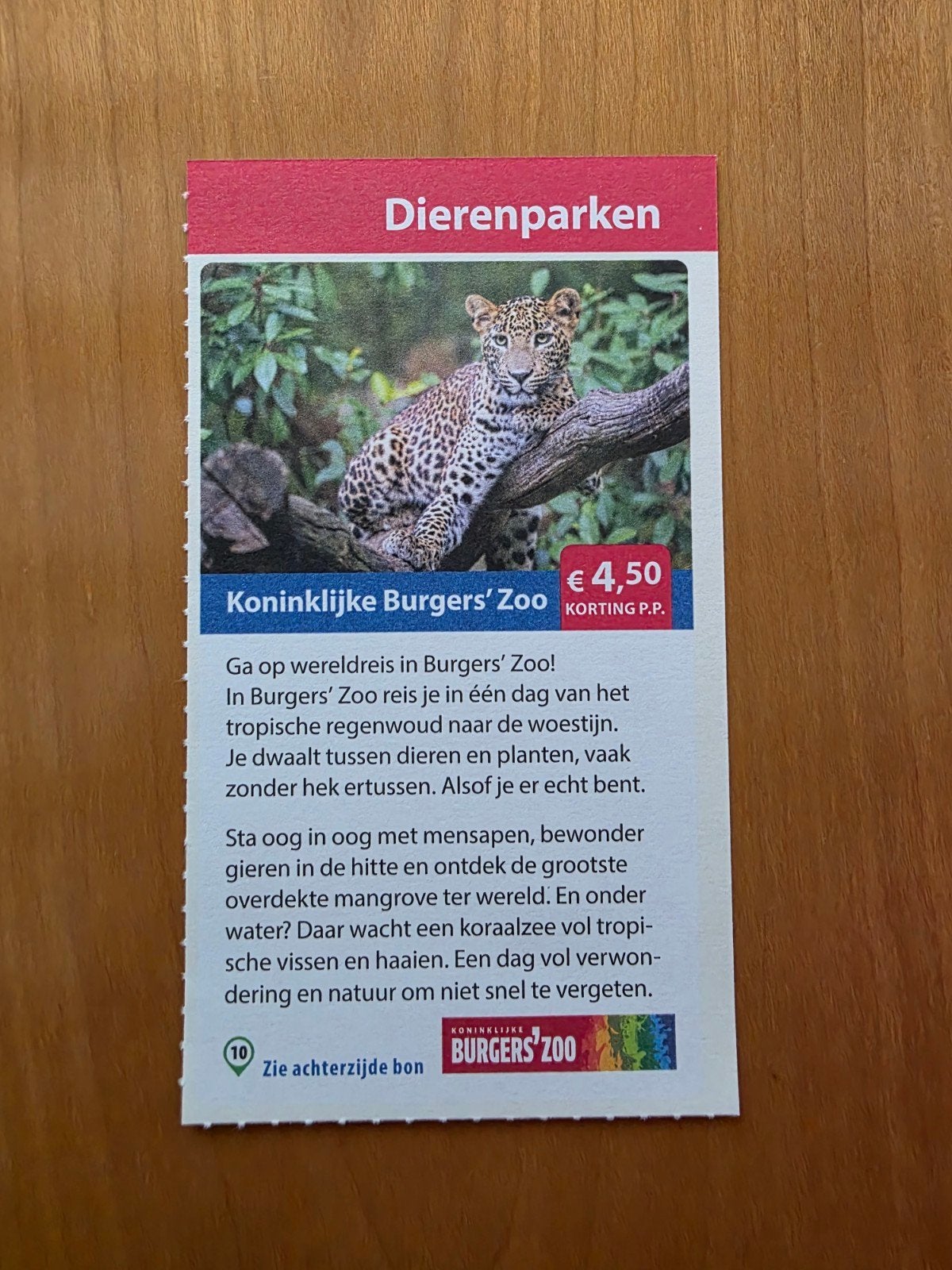 Koninklijke Burgers' Zoo €4,50 korting p.p., Drie personen of meer, Kortingskaart
