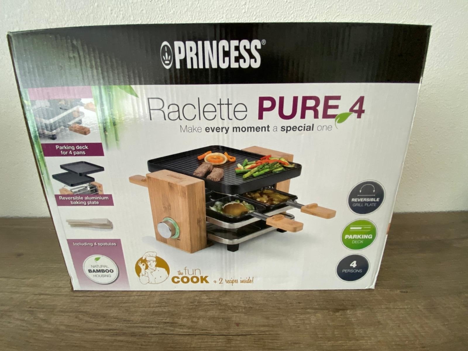 Princess Raclette Pure 4 - Nieuw in doos, Ophalen of Verzenden, Nieuw, Minder dan 4 personen