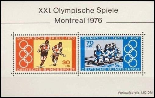 WEST DUITSLAND 1976 Olympische Spelen Blokje, Michel: B-12,, Verzenden, Postfris, Sport