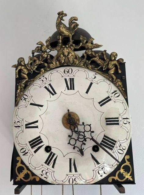 Comtoise klok Haantjesklok, 3 bellen, wekker ca.1770, Antiek en Kunst, Ophalen of Verzenden