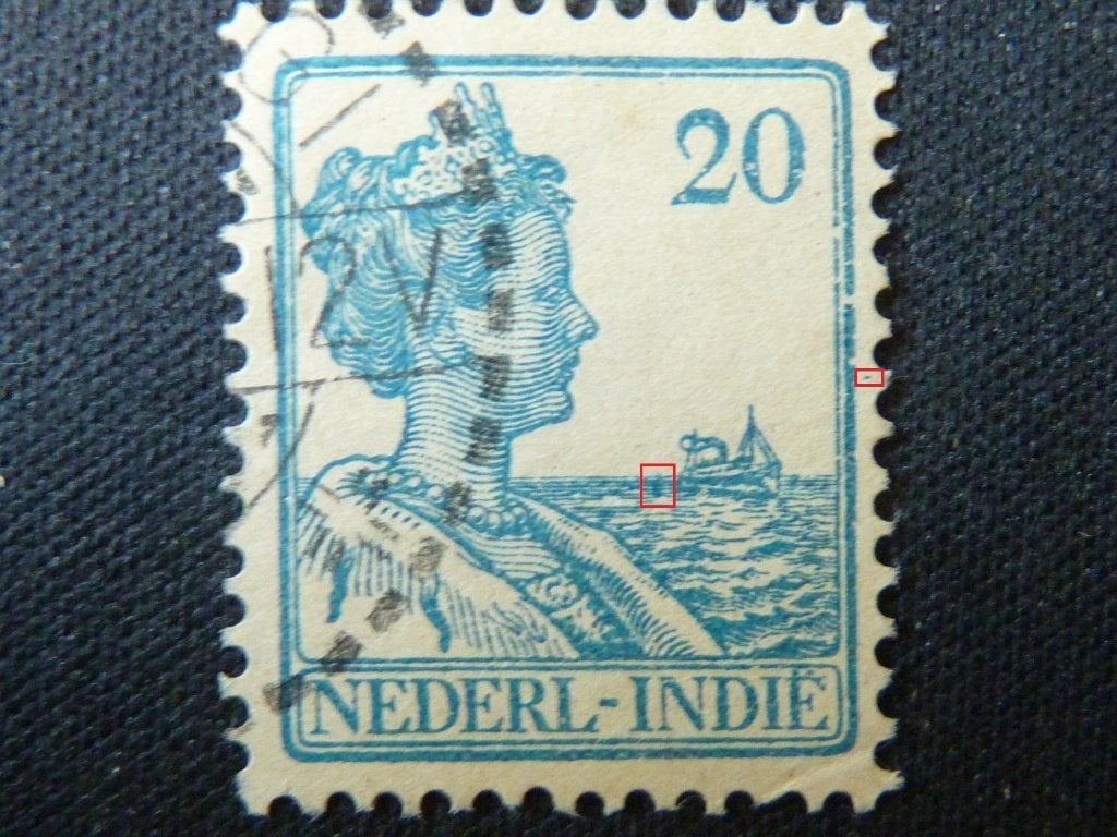 plaatfout  ned.indie  121 , gestempeld., Postzegels en Munten, Ophalen of Verzenden, Gestempeld, Nederlands-Indië