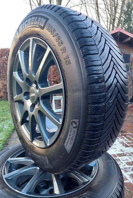 4 seizoen banden op 5x108 15" Alu velg Ford Volvo 6mm, Ophalen, Gebruikt, 15 inch, Band(en)