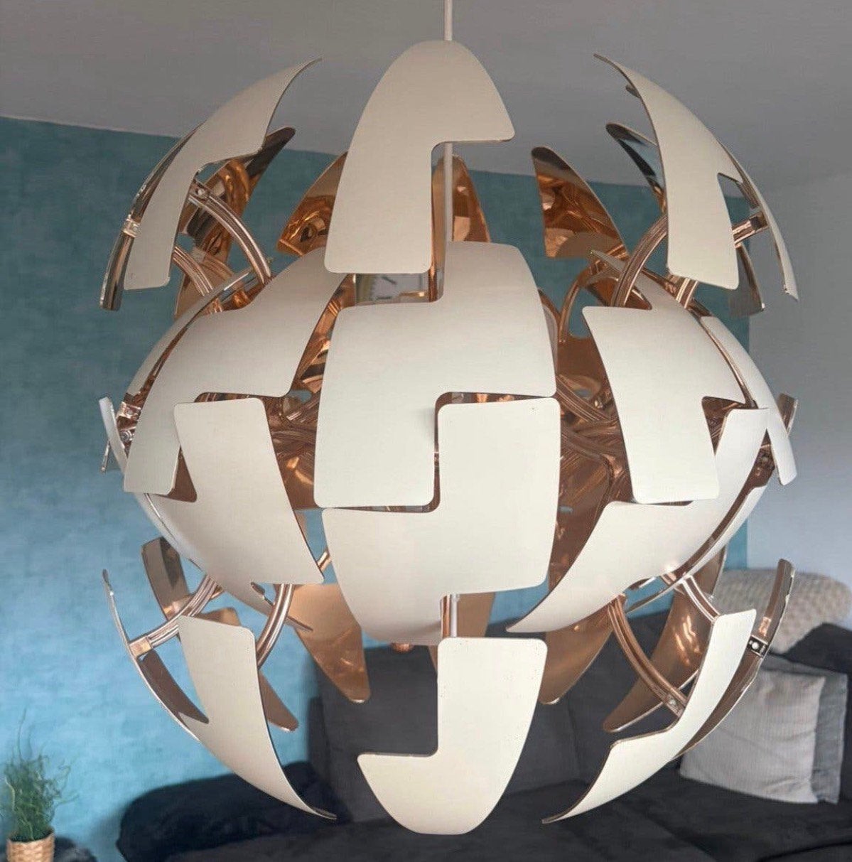 Ikea hanglamp goud brons grootste formaat, Ophalen of Verzenden, Zo goed als nieuw