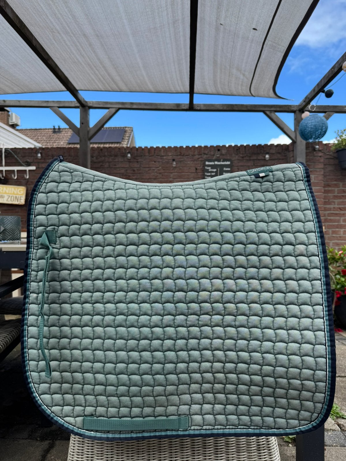 Eskadron dekje full dressuur cotton groen, Dieren en Toebehoren, Full (L), Gebruikt, Katoen, Dressuurdekje