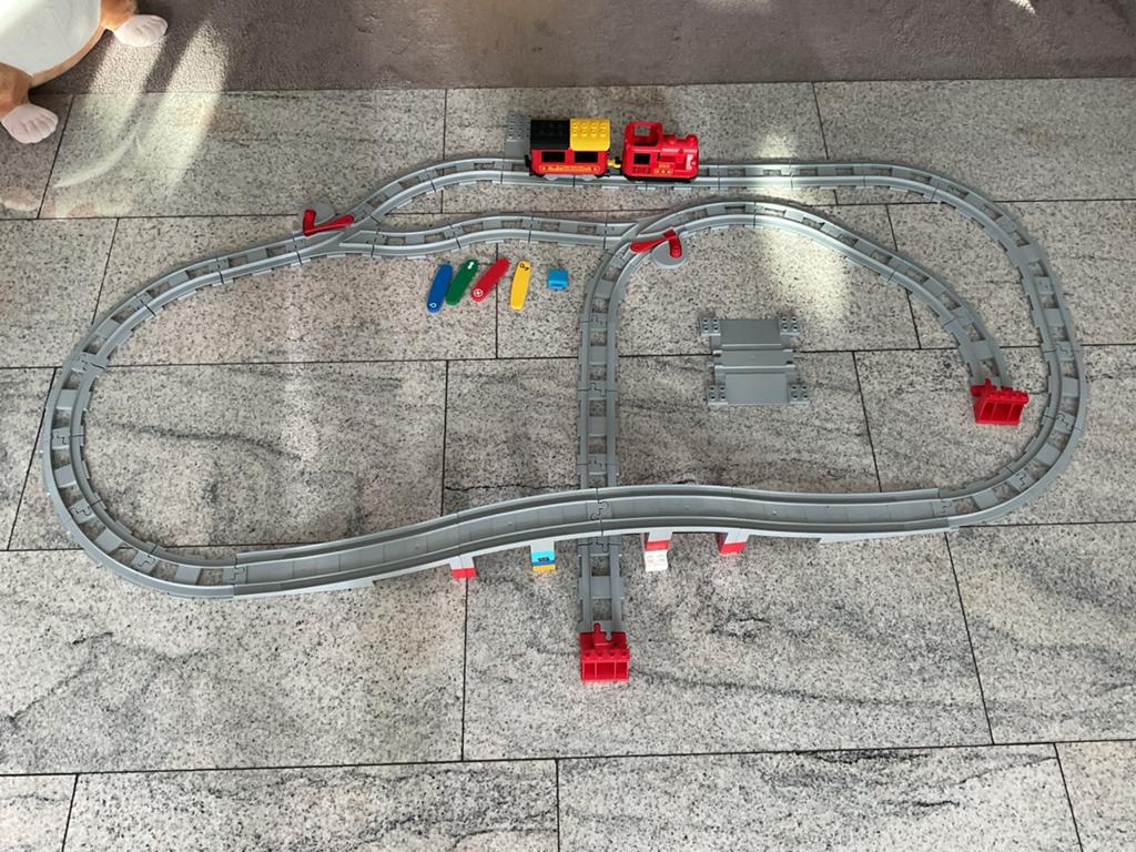 Lego Duplo trein werkt perfect met viaduct in lego kisten, Ophalen, Zo goed als nieuw