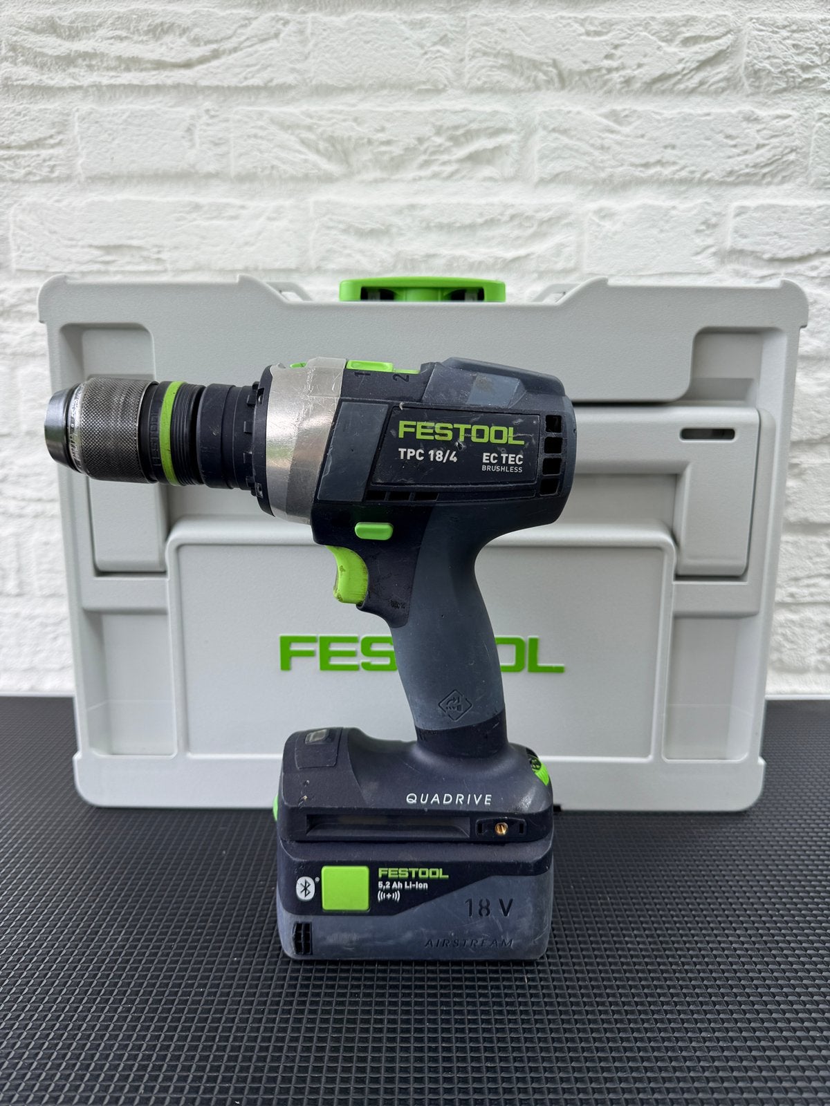 Festool TPC 18/4 QUADRIVE + 5,2Ah accu, Ophalen of Verzenden, Gebruikt, Boor- en Schroefmachine, Variabele snelheid