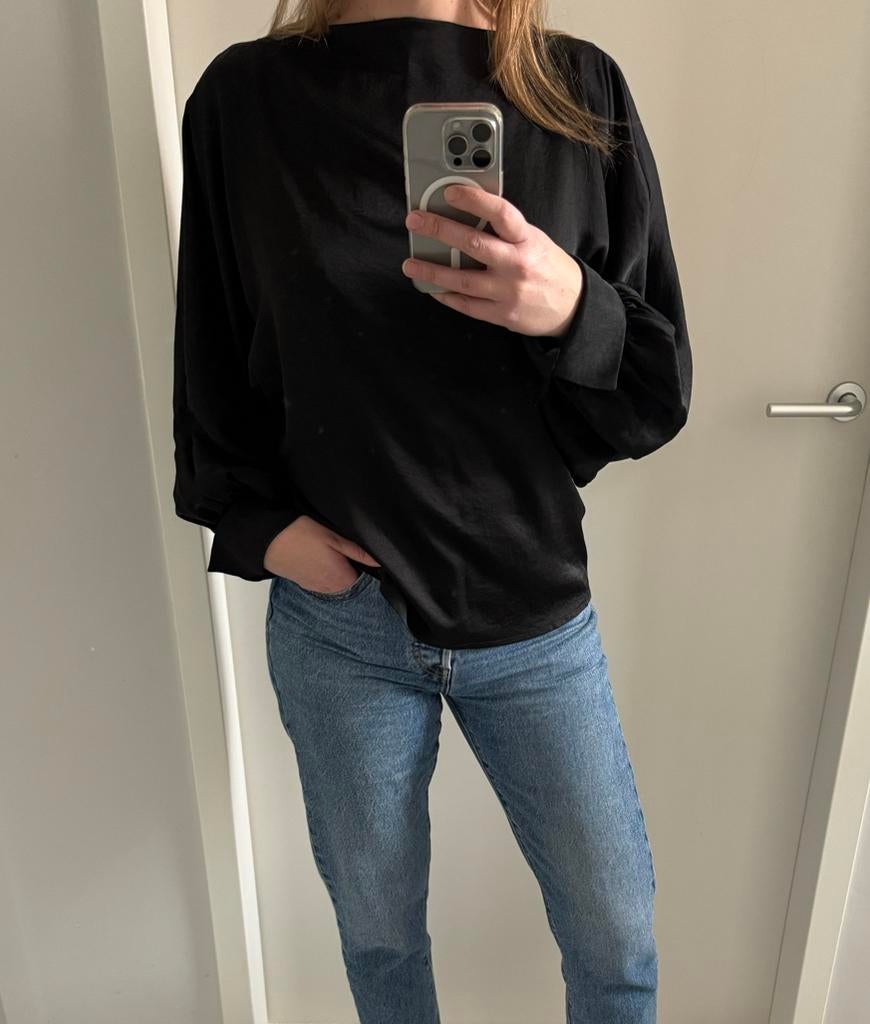 Summum satijnen blouse maat 40, kleur zwart als nieuw, Ophalen of Verzenden, Zo goed als nieuw, Maat 38/40 (M), Zwart