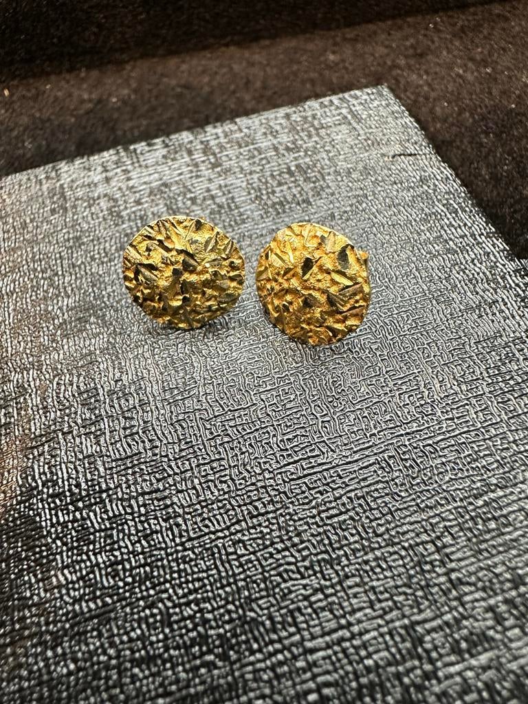 14k Gouden Piet Piet Oorbellen Unisex, Ophalen of Verzenden, Nieuw, Goud, Knopjes of Stekers