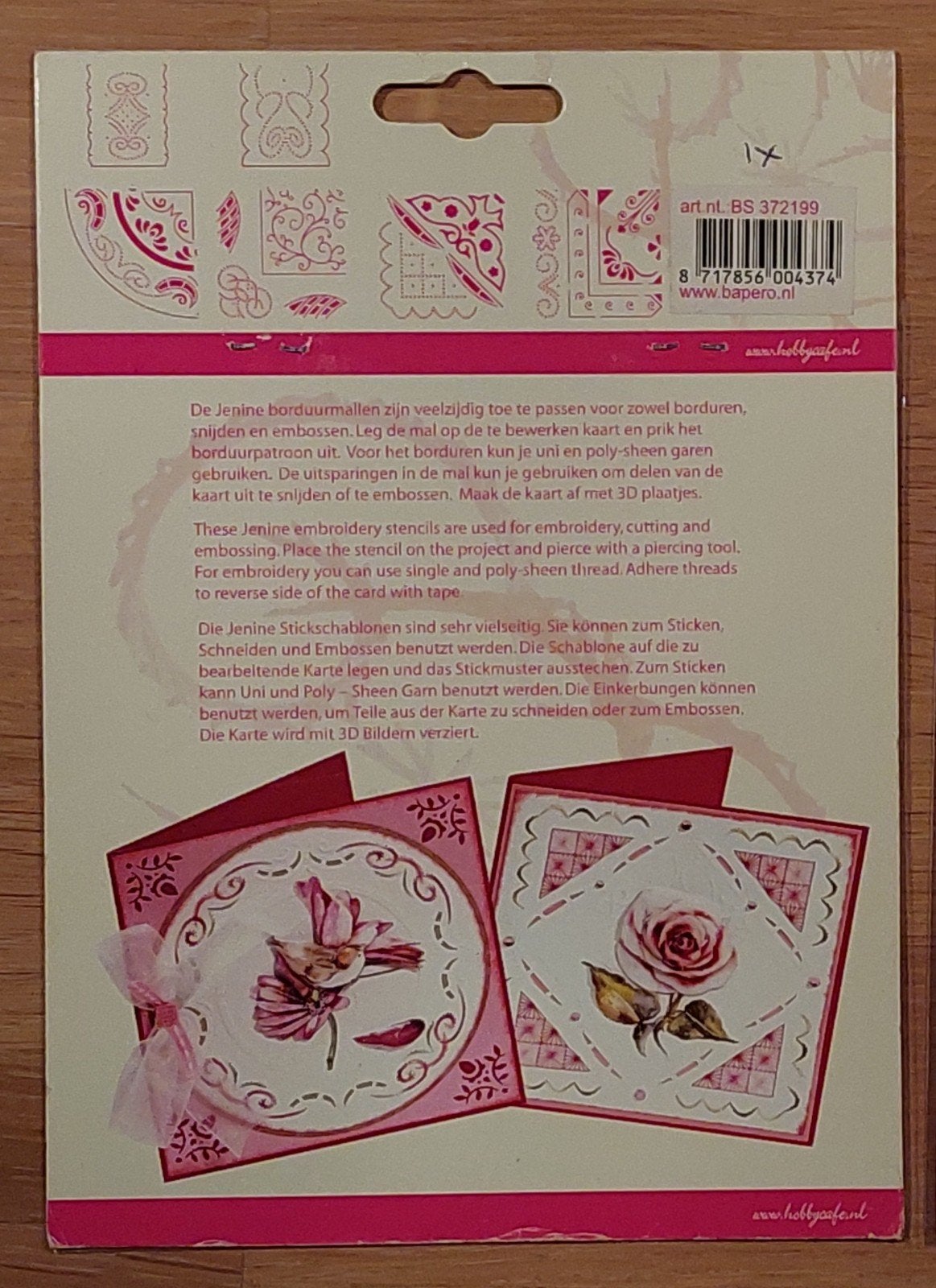 Jenine borduurmal by Crea Motion - BS 372199, Hobby en Vrije tijd, Ophalen of Verzenden, Nieuw, Overige thema's, Pons of Mal