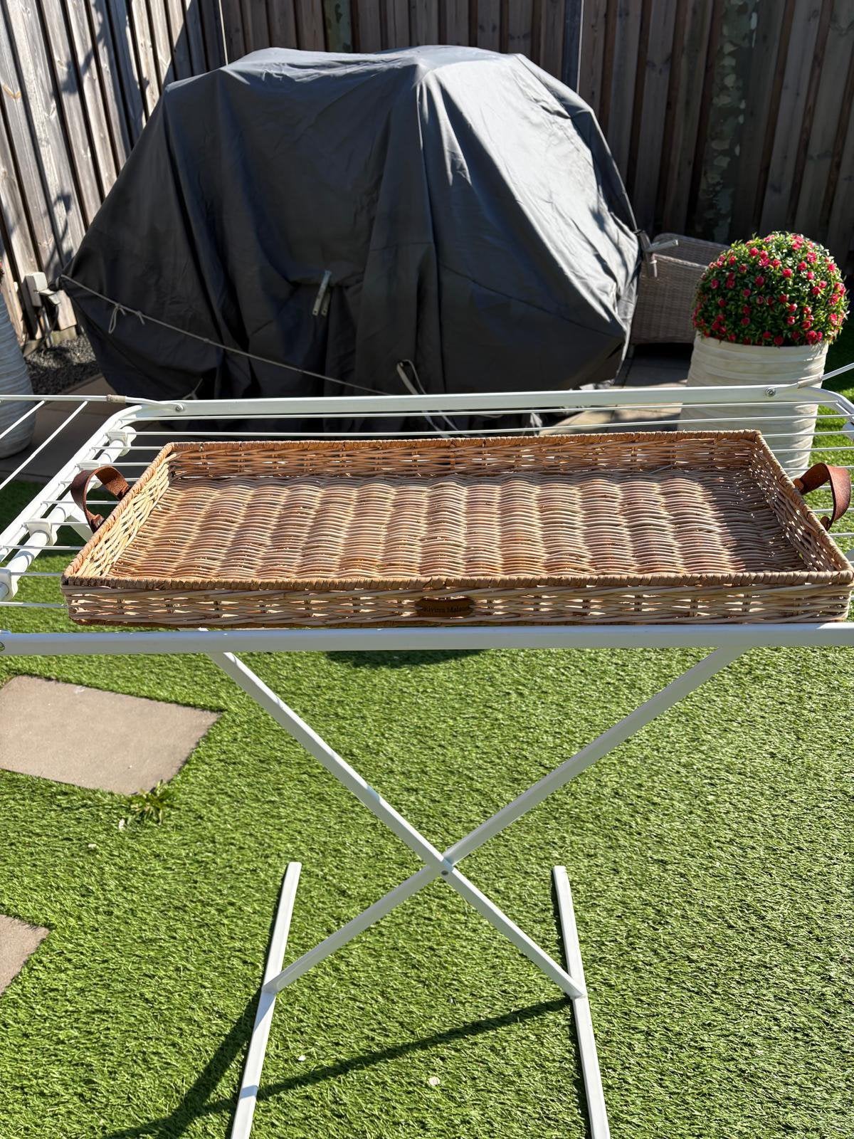 Riviera Maison dienblad rustic rattan, Gebruikt, Ophalen of Verzenden, Dienblad, Met handvatten