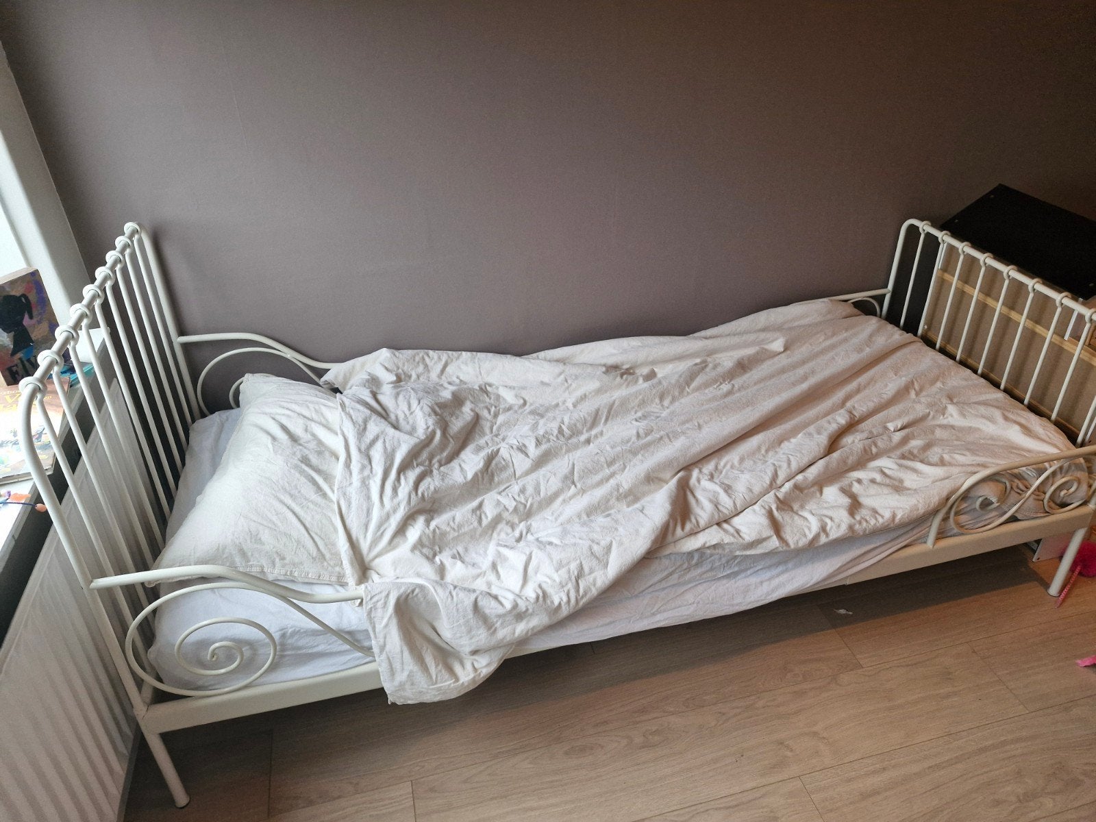 Bed 80x200, Huis en Inrichting, Slaapkamer | Bedden, Ophalen, Eenpersoons, Wit, 80 cm