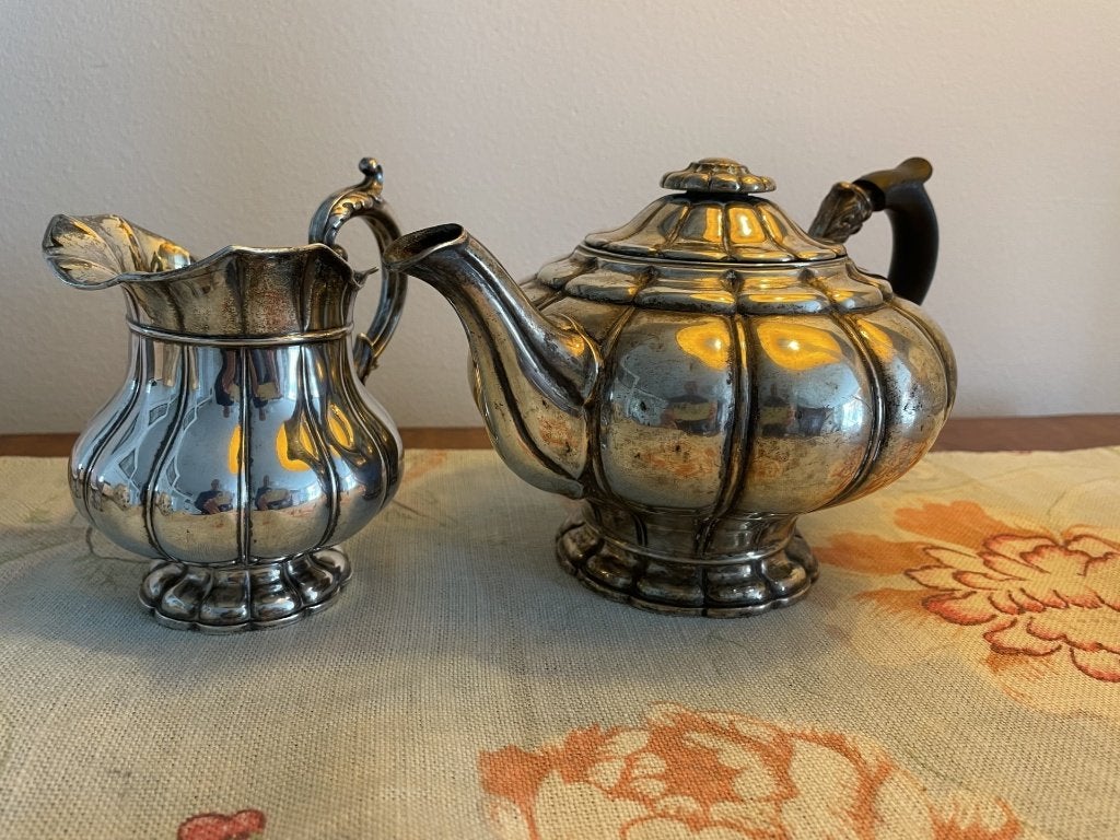 Zilveren theepot en melkkan, Ophalen of Verzenden, Zilver