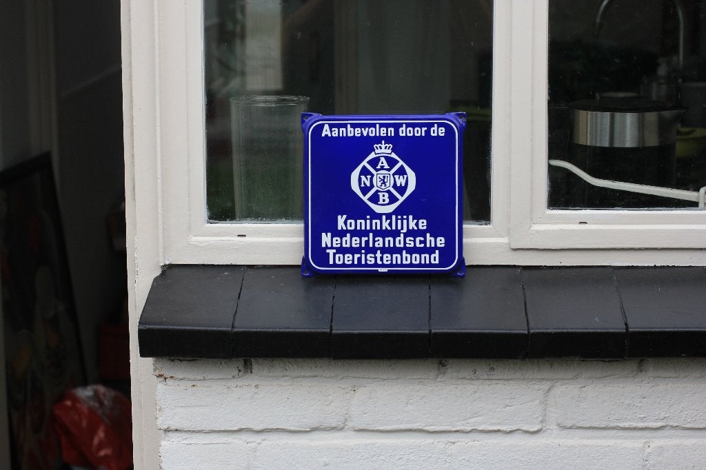 emaille bord AANBEVOLEN DOOR DE ANWB mint-mint-mint, Ophalen of Verzenden