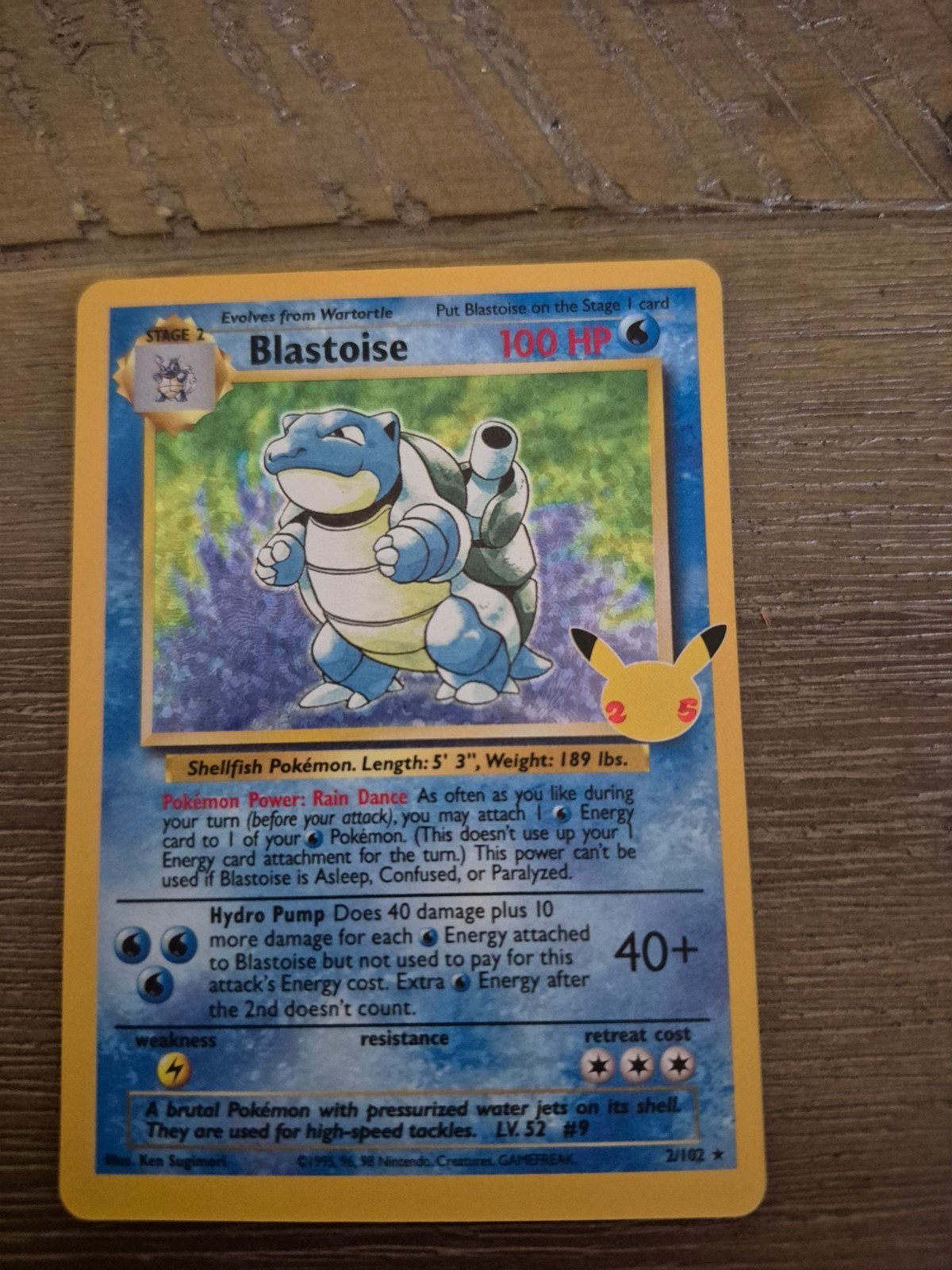 Pokemon Blastoise Holo Celebrations 25th Anniversary, Ophalen of Verzenden, Nieuw, Losse kaart, Foil
