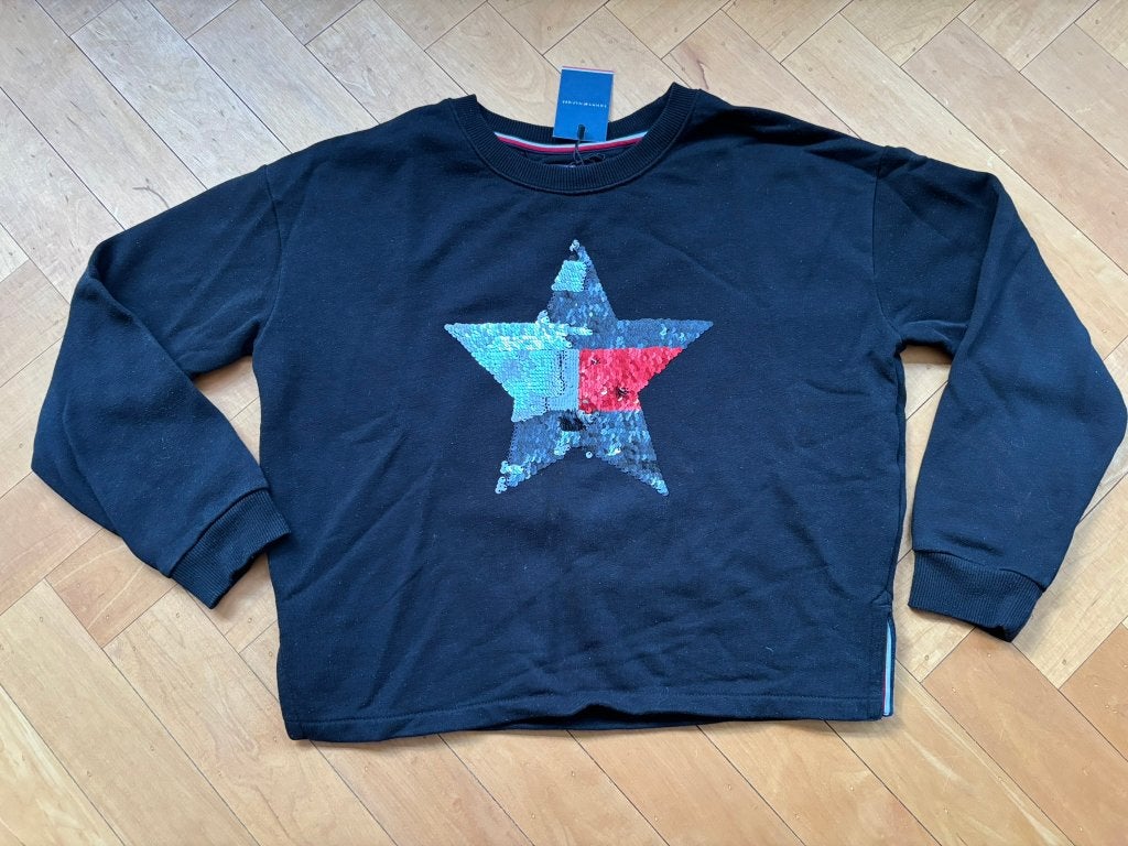 Tommy hilfiger trui donker blauw ster meisje maat 152, Meisje, Trui of Vest, Ophalen of Verzenden, Tommy Hilfiger