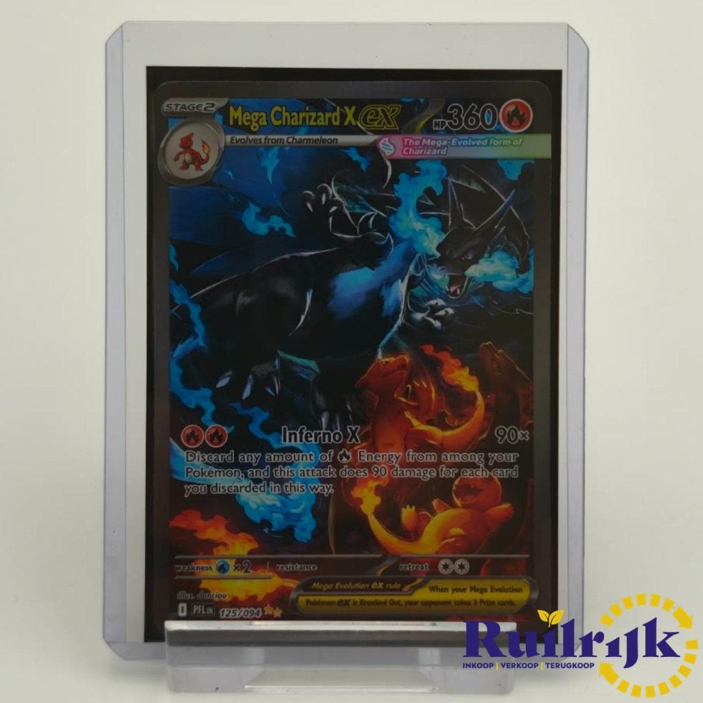 Mega Charizard X EX 125 Pokémon Kaart - Phantasmal Flames NM, Zo goed als nieuw