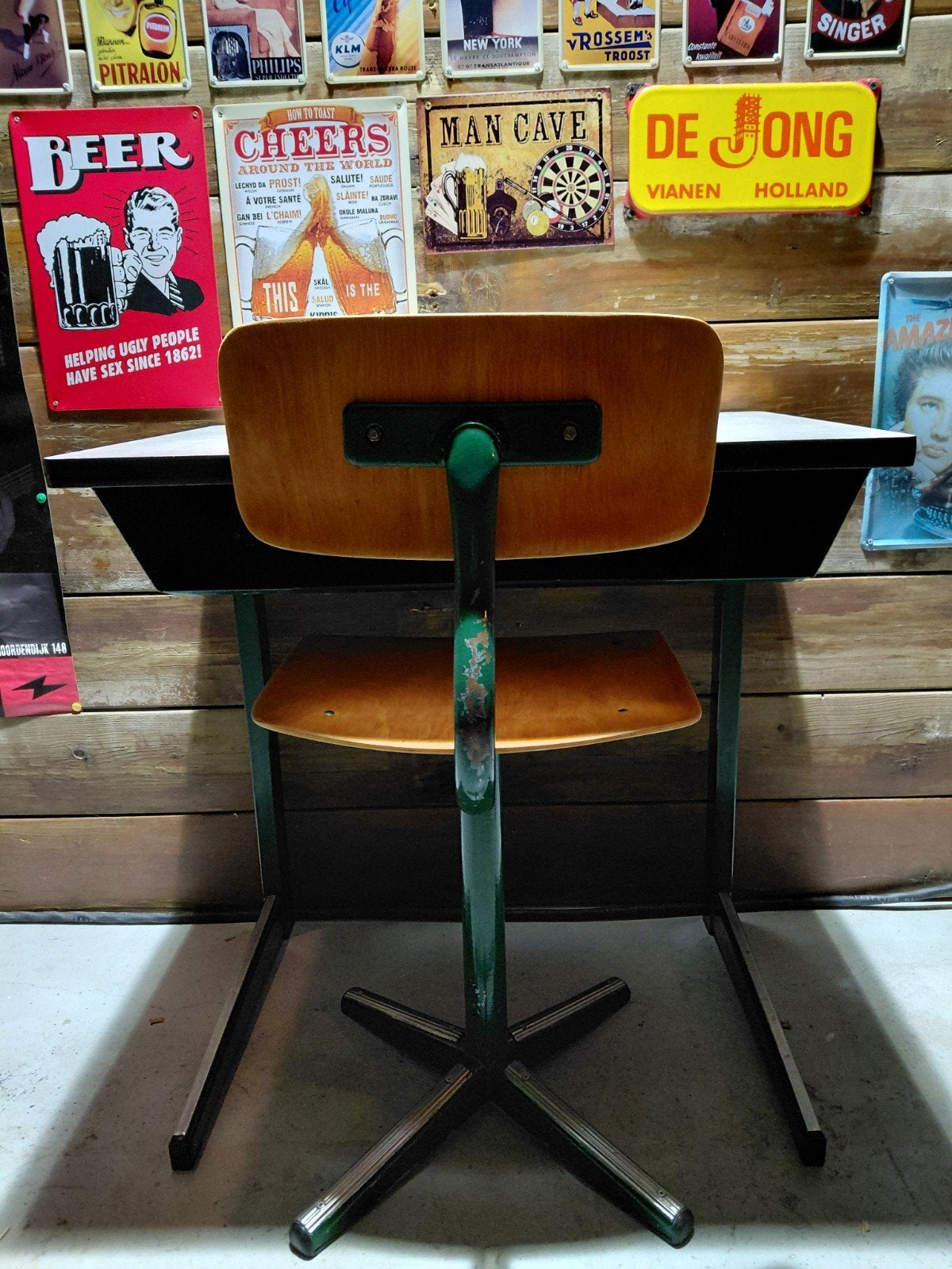 Vintage schoolbank met stoel - Marko, Ophalen