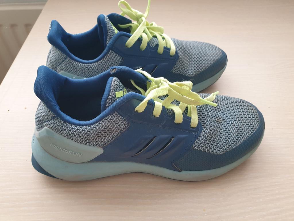 Adidas Rapidarun Sportschoenen Maat 34 Blauw/Groen, Adidas, Gebruikt, Ophalen of Verzenden, Jongen of Meisje