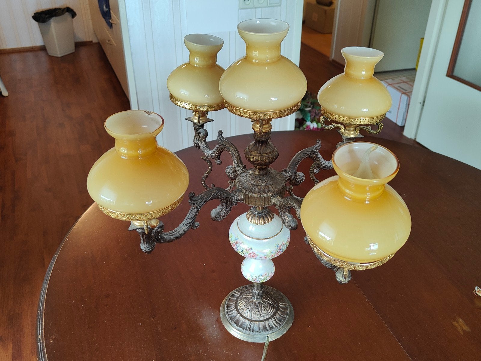 Antieke Tafel Lamp Victoriaanse / Limoges Stijl, Antiek en Kunst, Ophalen