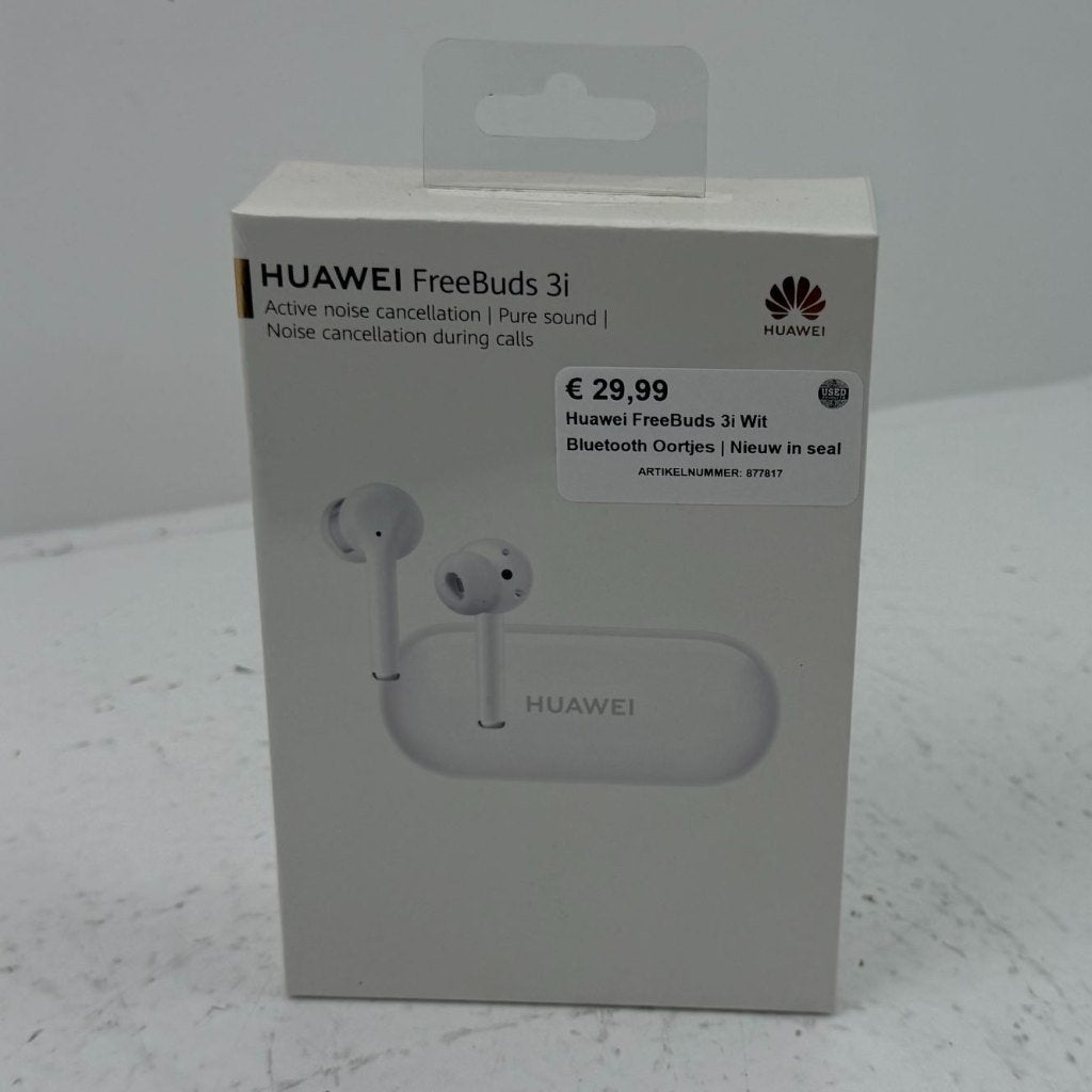 Huawei FreeBuds 3i Wit Bluetooth Oortjes | Nieuw in seal |, Bluetooth, Dordrecht@usedproducts.nl, Nieuw, In oorschelp (earbud)