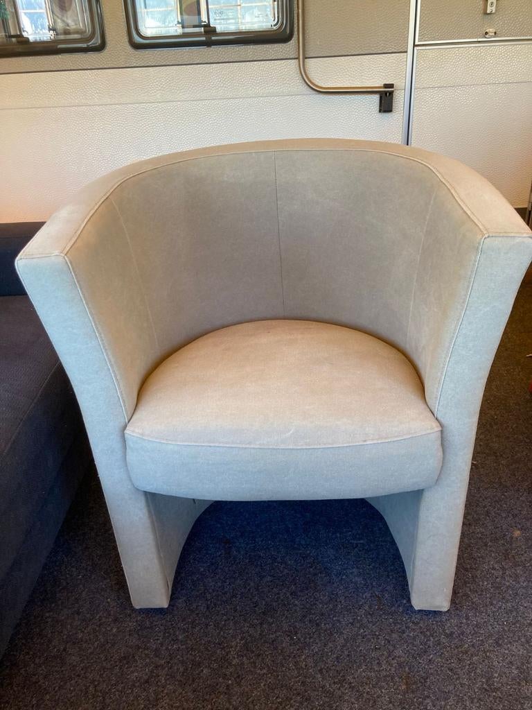 2x Lichtgrijze fauteuil, Ophalen, Gebruikt, 75 tot 100 cm, 75 tot 100 cm