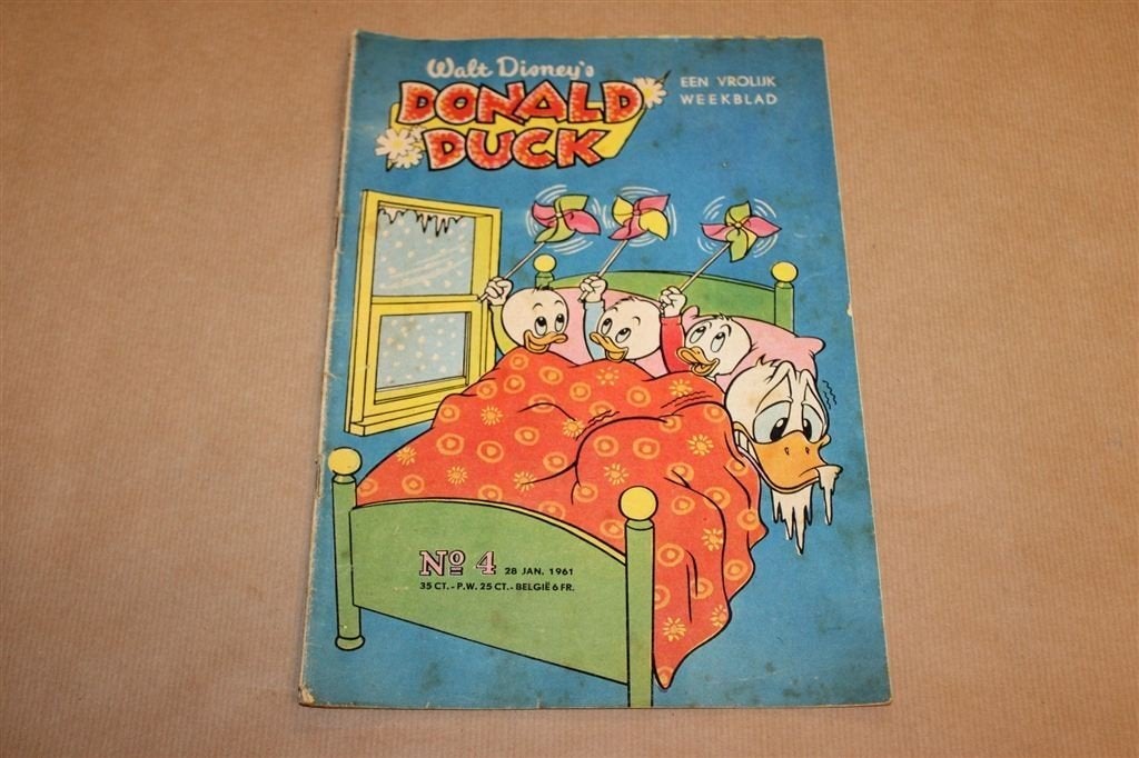 Donald Duck Nr. 4 1961 — Vintage Nummer Disney Weekblad, Eén stripboek, Ophalen of Verzenden, Gelezen
