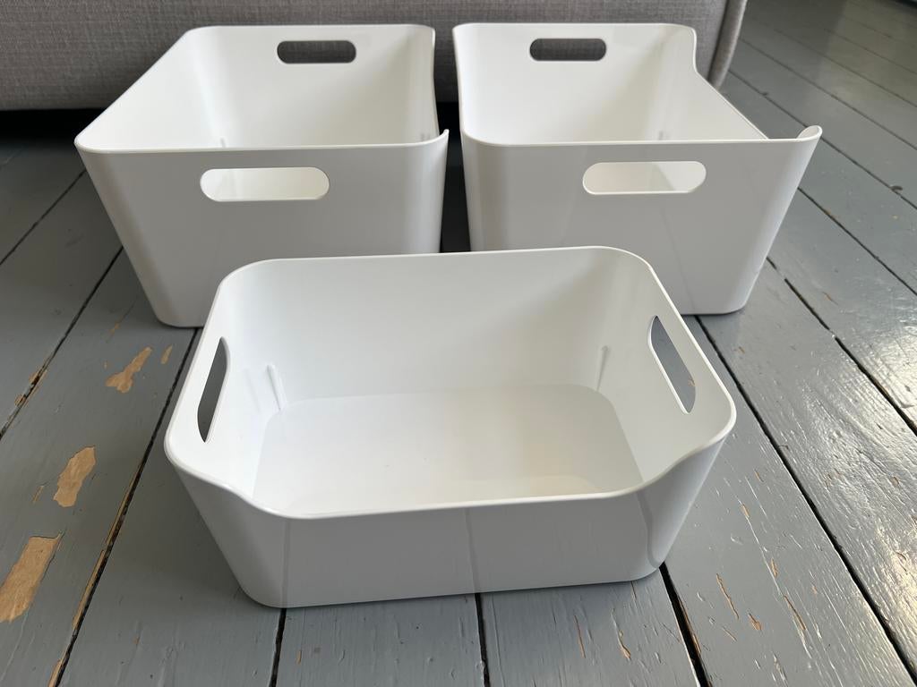 3 Ikea Variera of Uppdatera bakken wit opbergen bak, Ophalen, Gebruikt, Rechthoekig, Kunststof