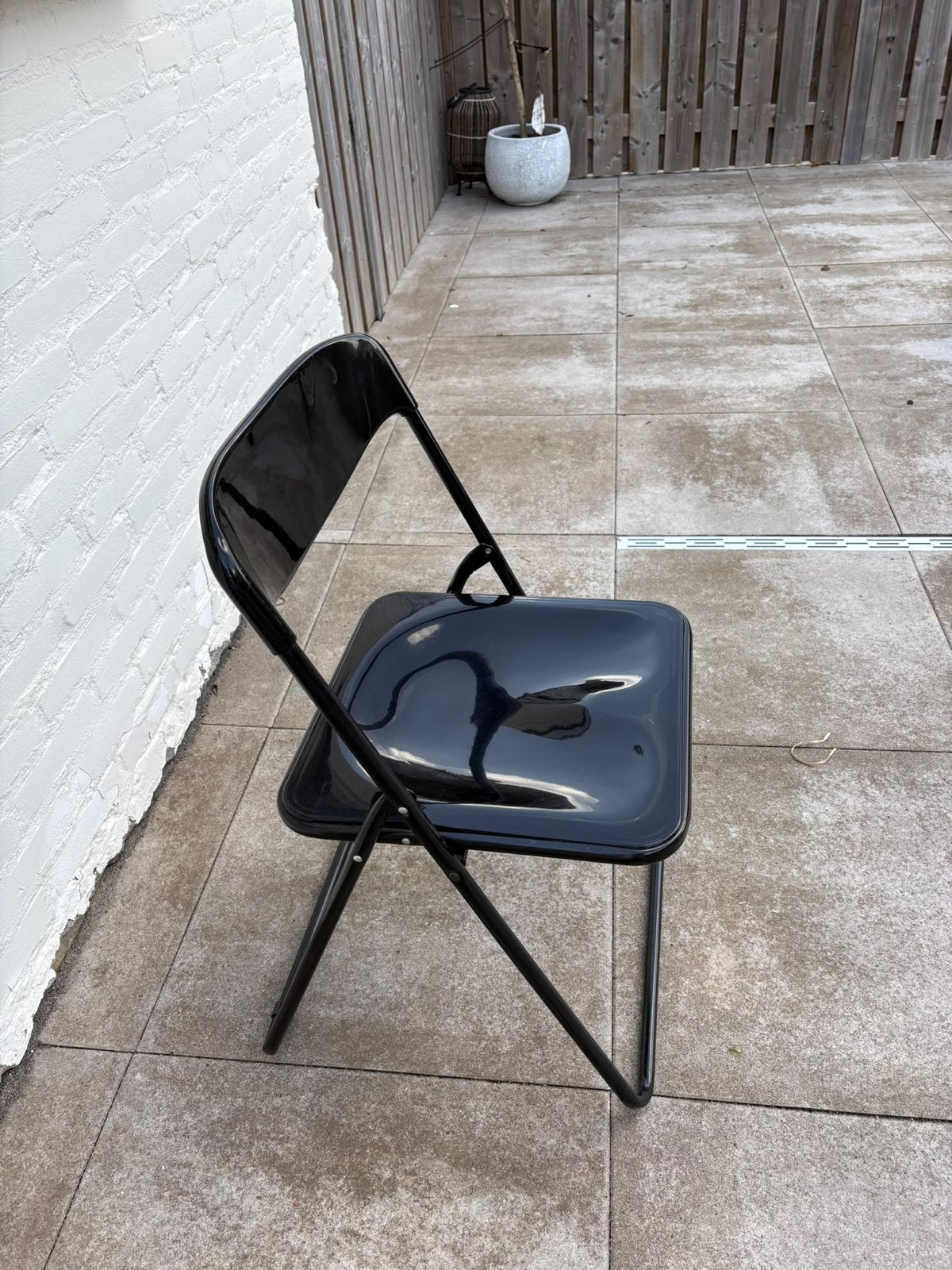 4 Zwarte Inklapbare Stoelen - Goede Staat, Gebruikt, Zwart, Ophalen of Verzenden, Vier