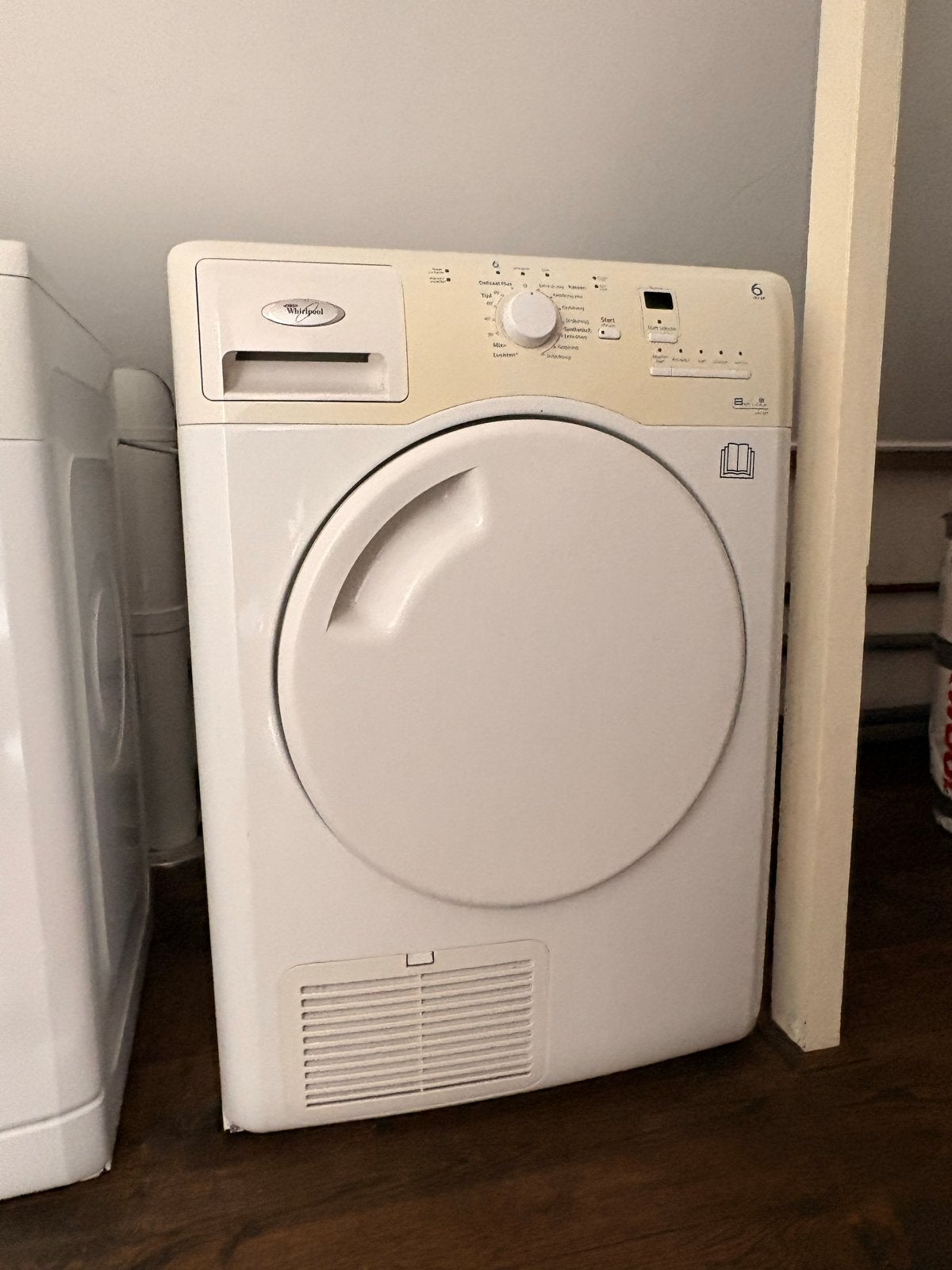 Whirlpool wasdroger - Condens - 6 kg, Ophalen, 6 tot 8 kg, Gebruikt, Voorlader