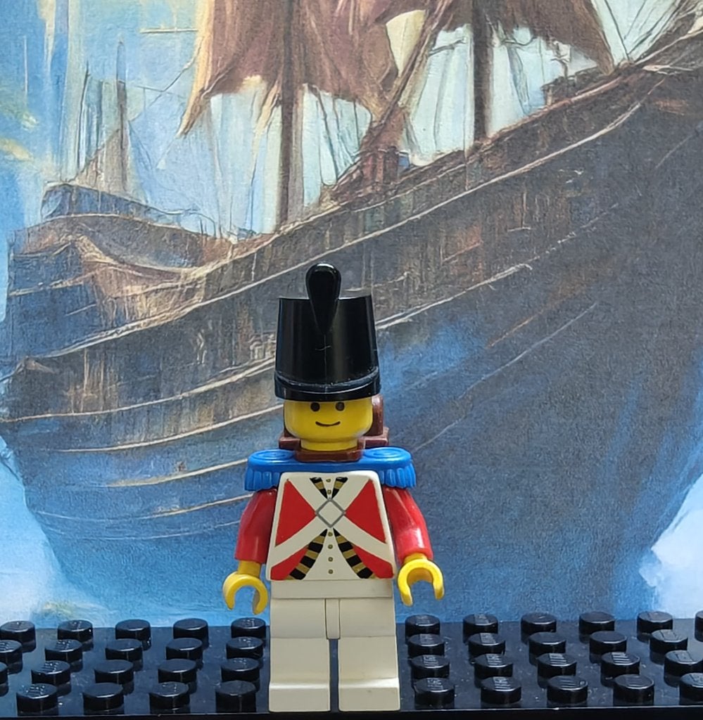 Lego Imperial Guard with Blue Epaulettes and Brown Backpack, Gebruikt, Lego, Minifiguur, Pirates