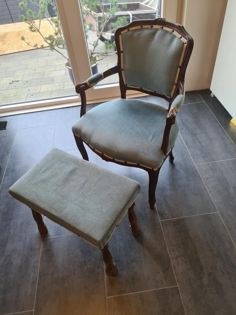 vintage Louis XV stoel met voetenbankje, Ophalen