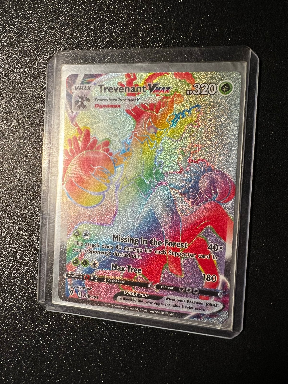 Trevenant VMAX Rainbow 206/203, Ophalen of Verzenden, Zo goed als nieuw, Losse kaart, Foil