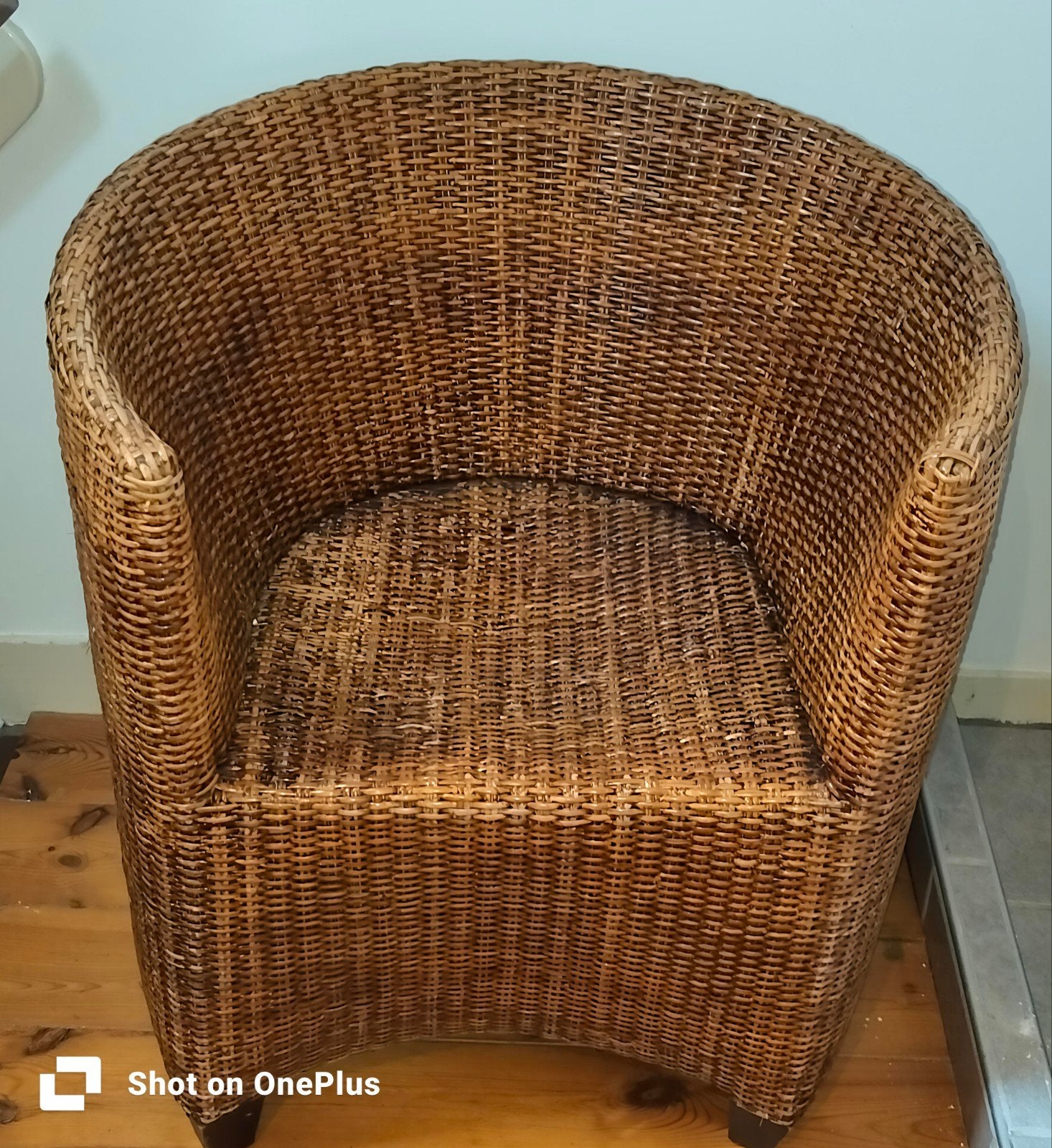 Prachtige rotan fauteuil, Bohemian, Landelijk, Ophalen of Verzenden, Zo goed als nieuw, 75 tot 100 cm