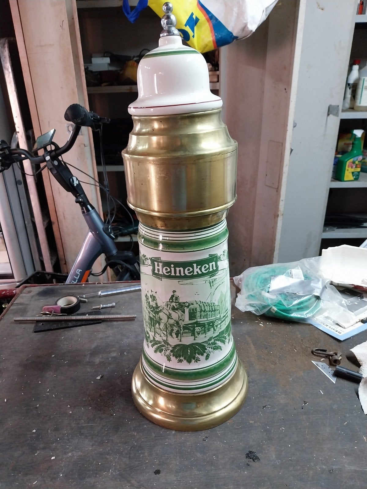 Vintage Heineken Biertap - Keramiek en Messing, Ophalen, Overige merken