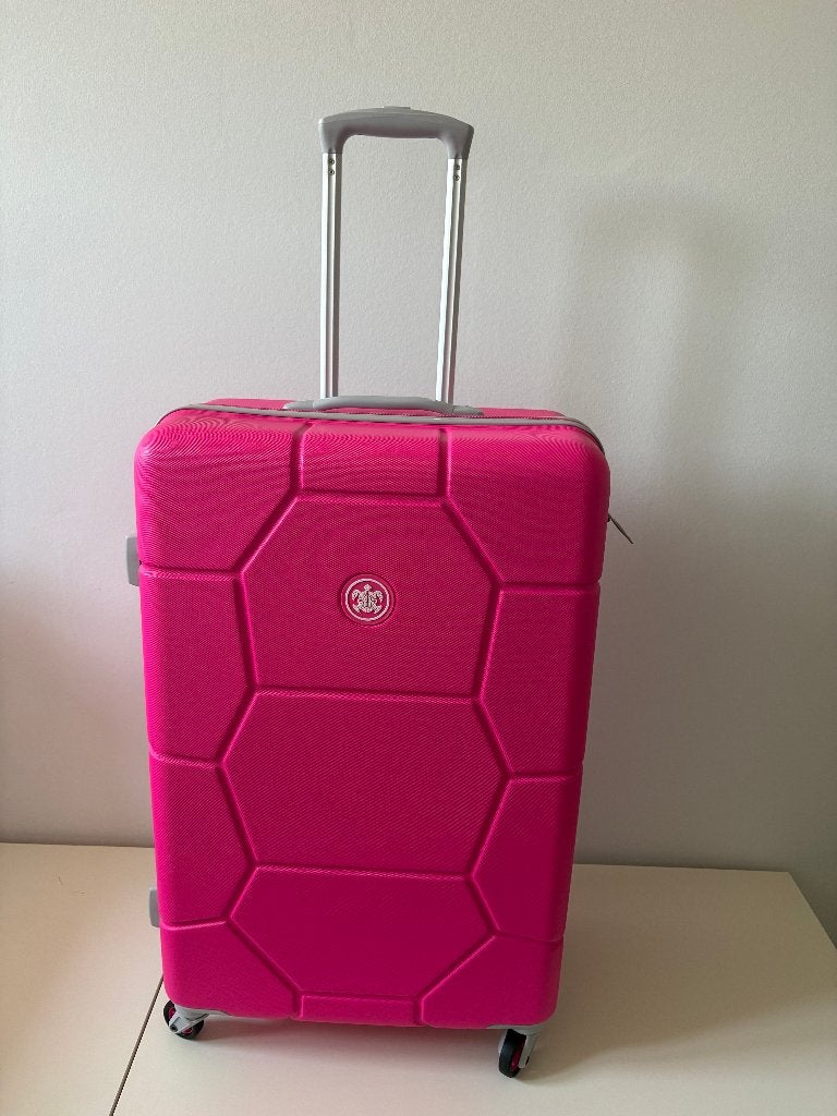 Roze SuitSuit koffer 91L 76x48x28cm hot pink flamingo pink, Hard kunststof, 45 tot 55 cm, Zo goed als nieuw, 70 cm of meer