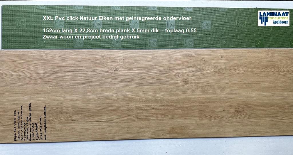 XXL Pvc click Natuur eik met geintegreerde ondervloer, 75 m² of meer, Beige, Nieuw, Ophalen of Verzenden