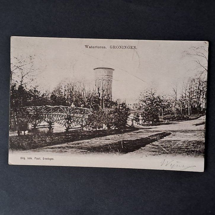 Groningen Zicht op de Watertoren 1901 met Kleinrondstempel, Verzenden, Voor 1920, Gelopen, Groningen