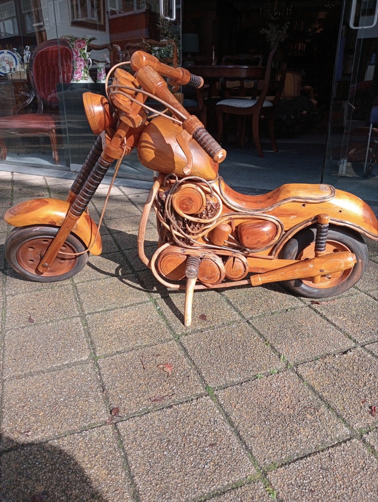 Unieke handgemaakte houten Harley Davidson decoratie, Ophalen of Verzenden