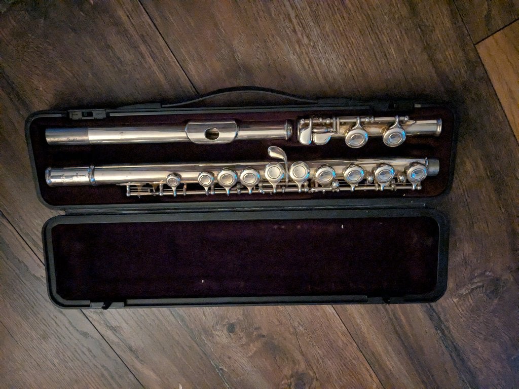 Yamaha dwarsfluit, Ophalen, Gebruikt, Dwarsfluit, Met koffer of tas