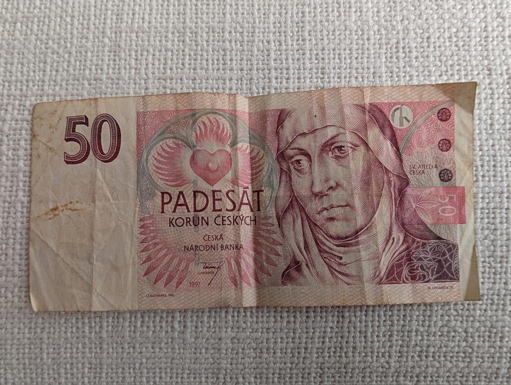 Tsjechisch 50 Koruna 1997 - Sint-Agnes van Boheme, Ophalen of Verzenden, Overige landen