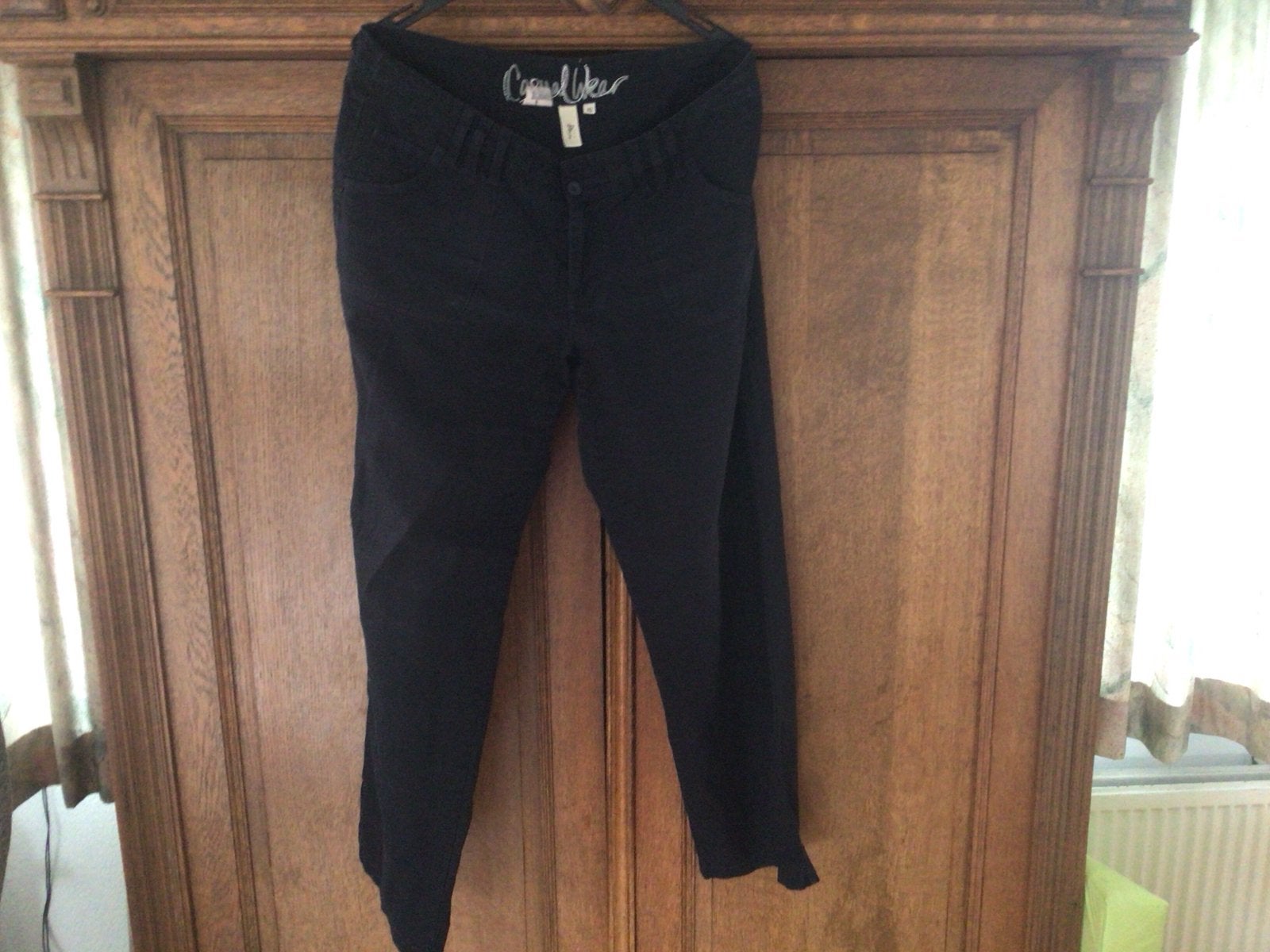 Casual Wear donkerblauwe, linnen broek maat 42, Blauw, Maat 42/44 (L), Ophalen of Verzenden, Lang