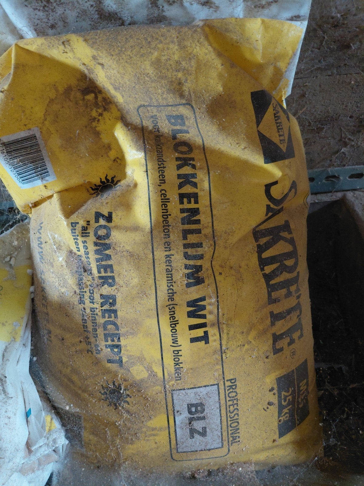 Zak Sakrete Blokkenlijm Wit - 25 kg, Ophalen, Gebruikt
