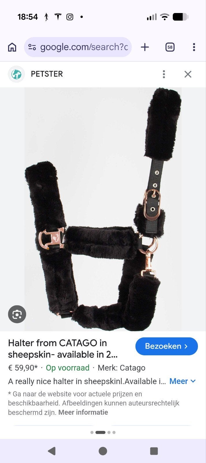 Catago schapenvacht halster zwart met rose maat pony, Dieren en Toebehoren, Ophalen of Verzenden, Nieuw
